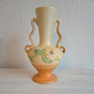 Vintage 1930s Weller Pottery Double Handle Panella Vase Art Deco